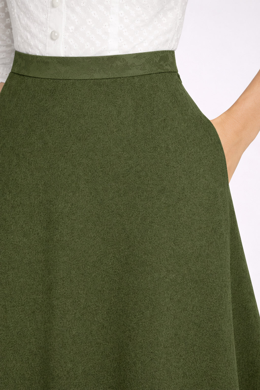 Berwin Traditional Skirt, Grün — 80cm