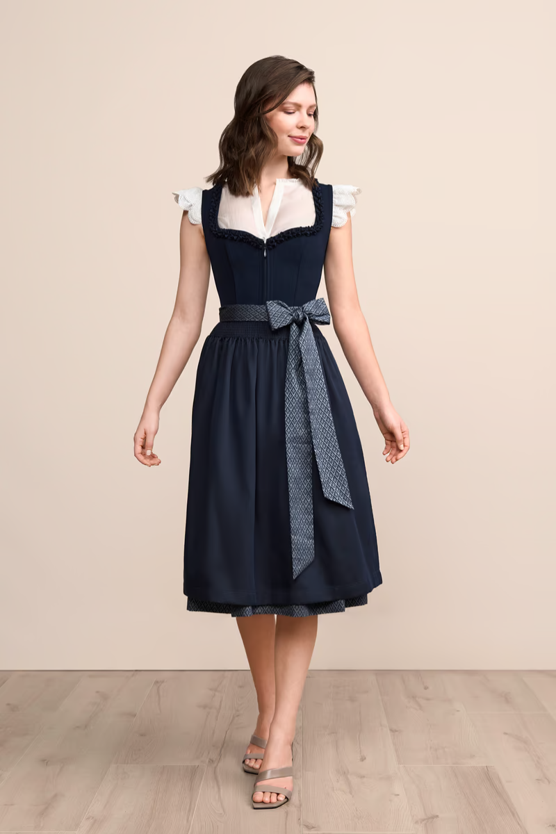 Kruger Long Dirndl 2pcs. 70cm "Anica" blue