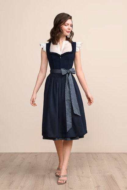 Kruger Long Dirndl 2pcs. 70cm "Anica" blue