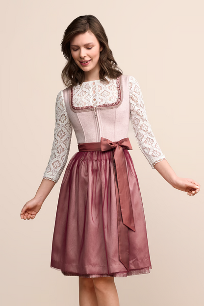 Kruger Midi Dirndl 2pcs. 60cm "Clarice" red (38,46)