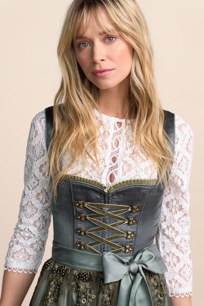 Kruger Long Dirndl 2pcs. 70cm "Lunessa" green (size 36)