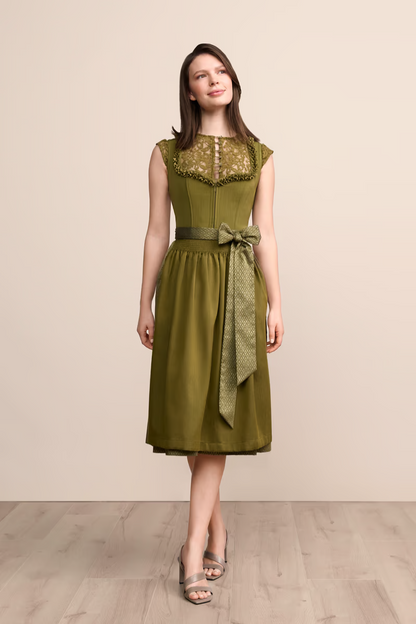 Kruger Long Dirndl 2pcs. 70cm "Anica" olive