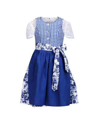 Barwolf Girls Dirndl 3 pcs. "Sissi" blue