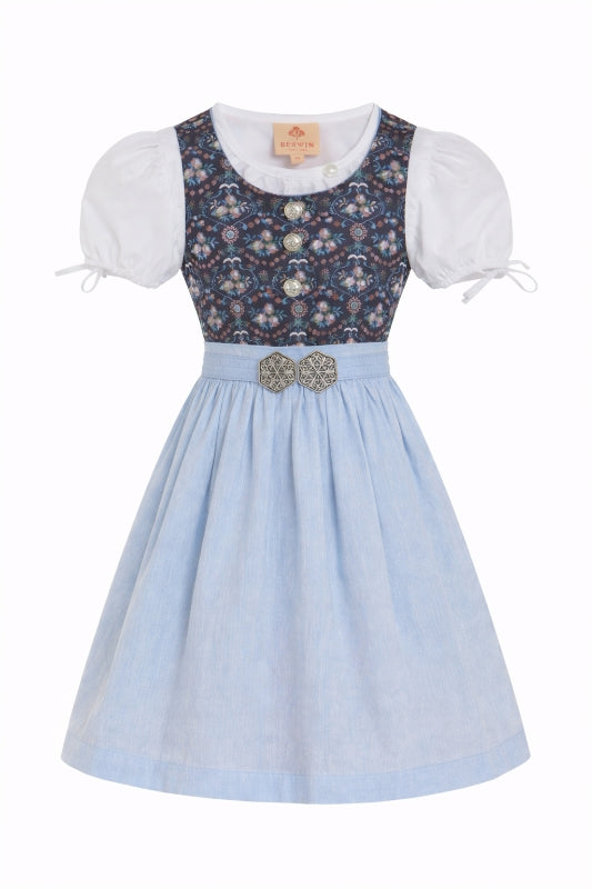Barwolf Girls Dirndl 3 pcs. "Franzi" blue