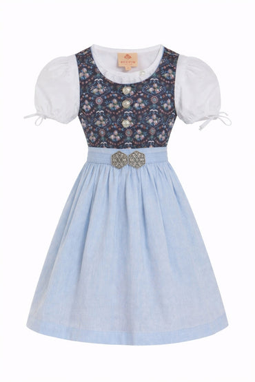 Barwolf Girls Dirndl 3 pcs. "Franzi" blue