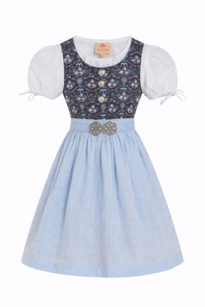 Barwolf Girls Dirndl 3 pcs. "Franzi" blue