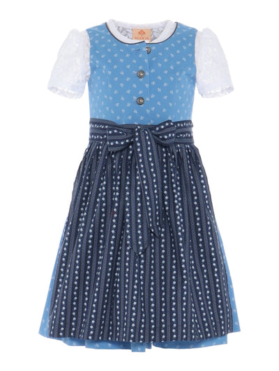 Barwolf Girls Dirndl 3 pcs. "Hedi" blue