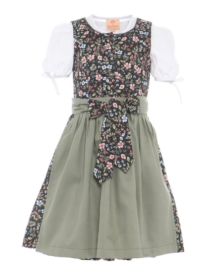 Barwolf Girls Dirndl 3 pcs. "Jule" floral green