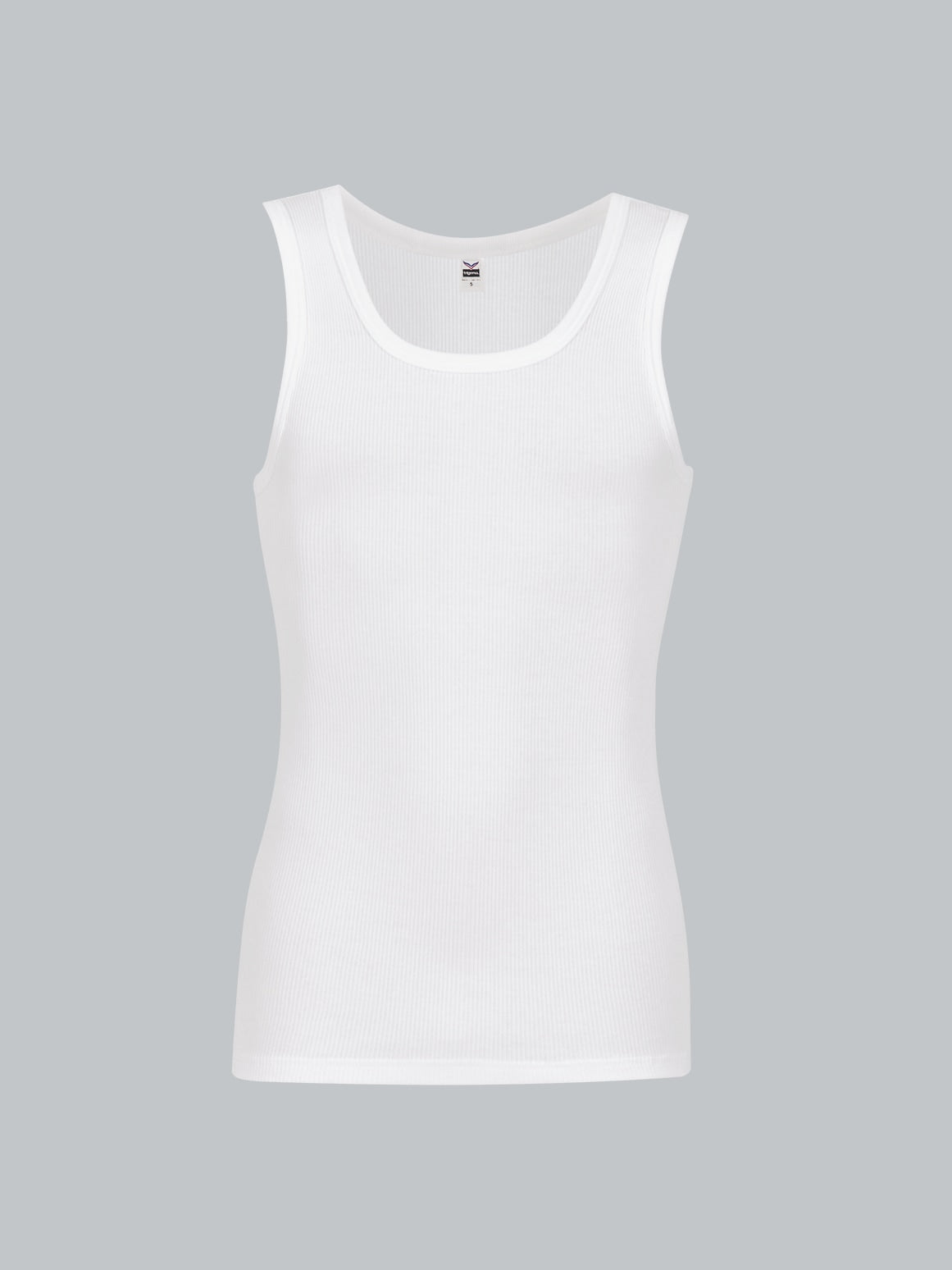 Trigema Premium Organic Cotton Dual Rib Tank-Top | Heavy-Duty White