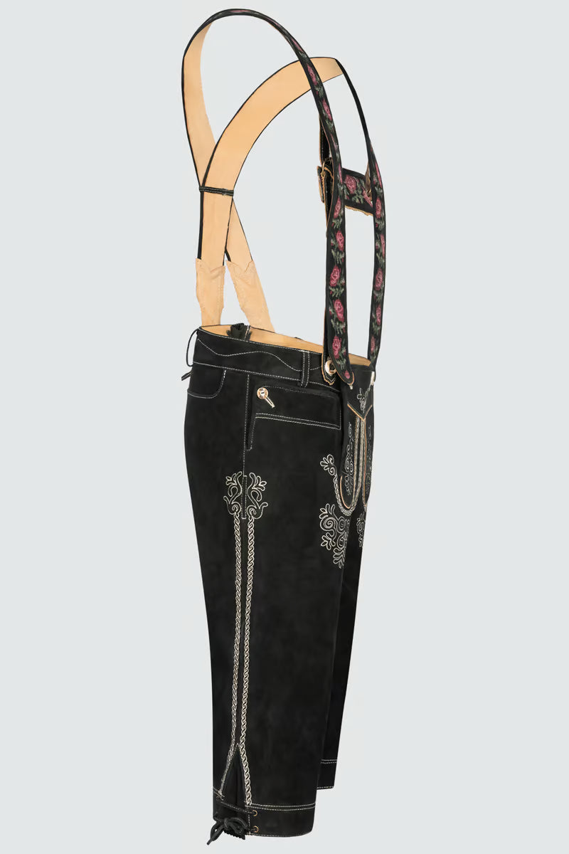 Kruger Men's Knee-length Lederhosen "Swabian" beige black (size 48)