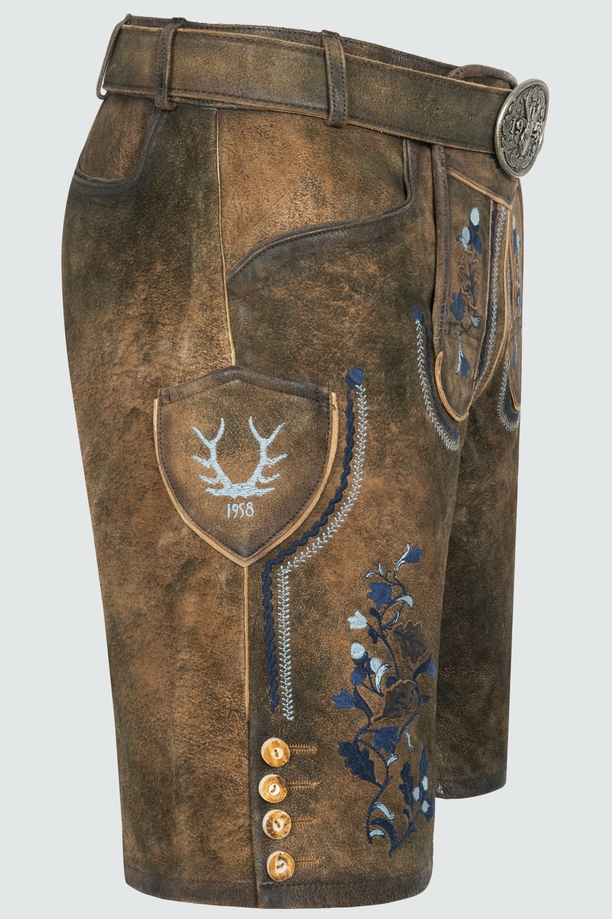 Kruger Azzuro lederhosen brown, detail