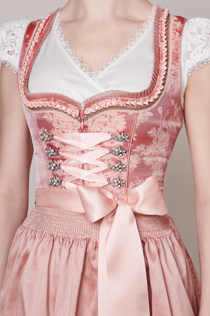 Kruger Midi Dirndl 2pcs. 60cm "Rosmerta" red (34,36,38)