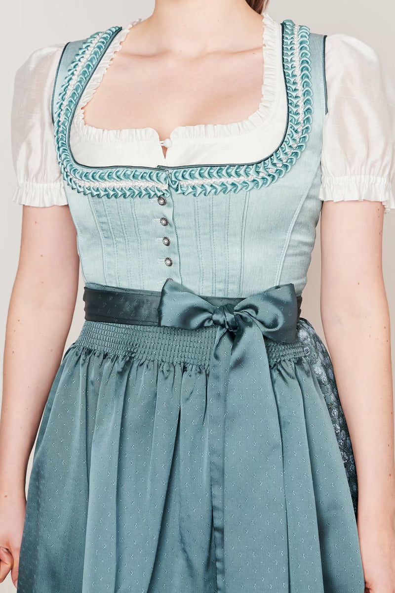 Kruger Midi Dirndl 2pcs. 60cm "Nikki" turquoise