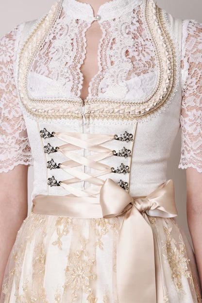 Kruger Long Dirndl 2pcs. 70cm "Benedita" ecru