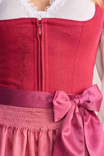 Kruger Long Dirndl 2pcs. 70cm "Flaminia" red