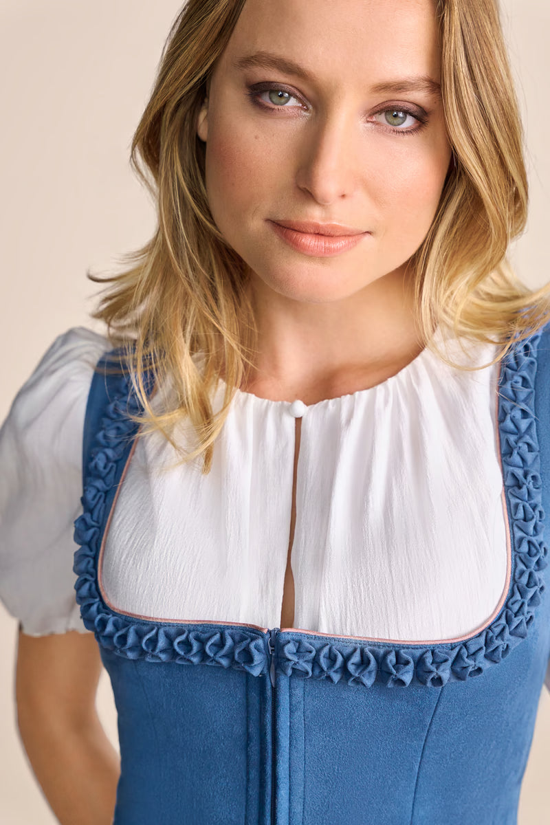 Kruger Midi Dirndl 2pc 60cm "Ola" blue