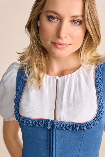 Kruger Midi Dirndl 2pc 60cm "Ola" blue