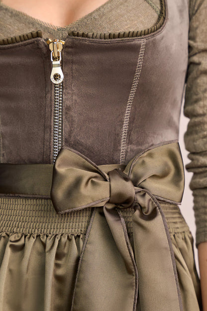 Kruger Long Dirndl 2pcs. 70cm "Ester" olive