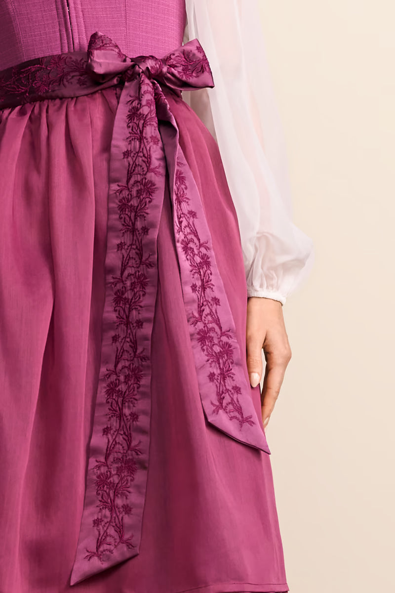 Krüger Rosaria Long Dirndl, Pink — 70cm 2pc Set