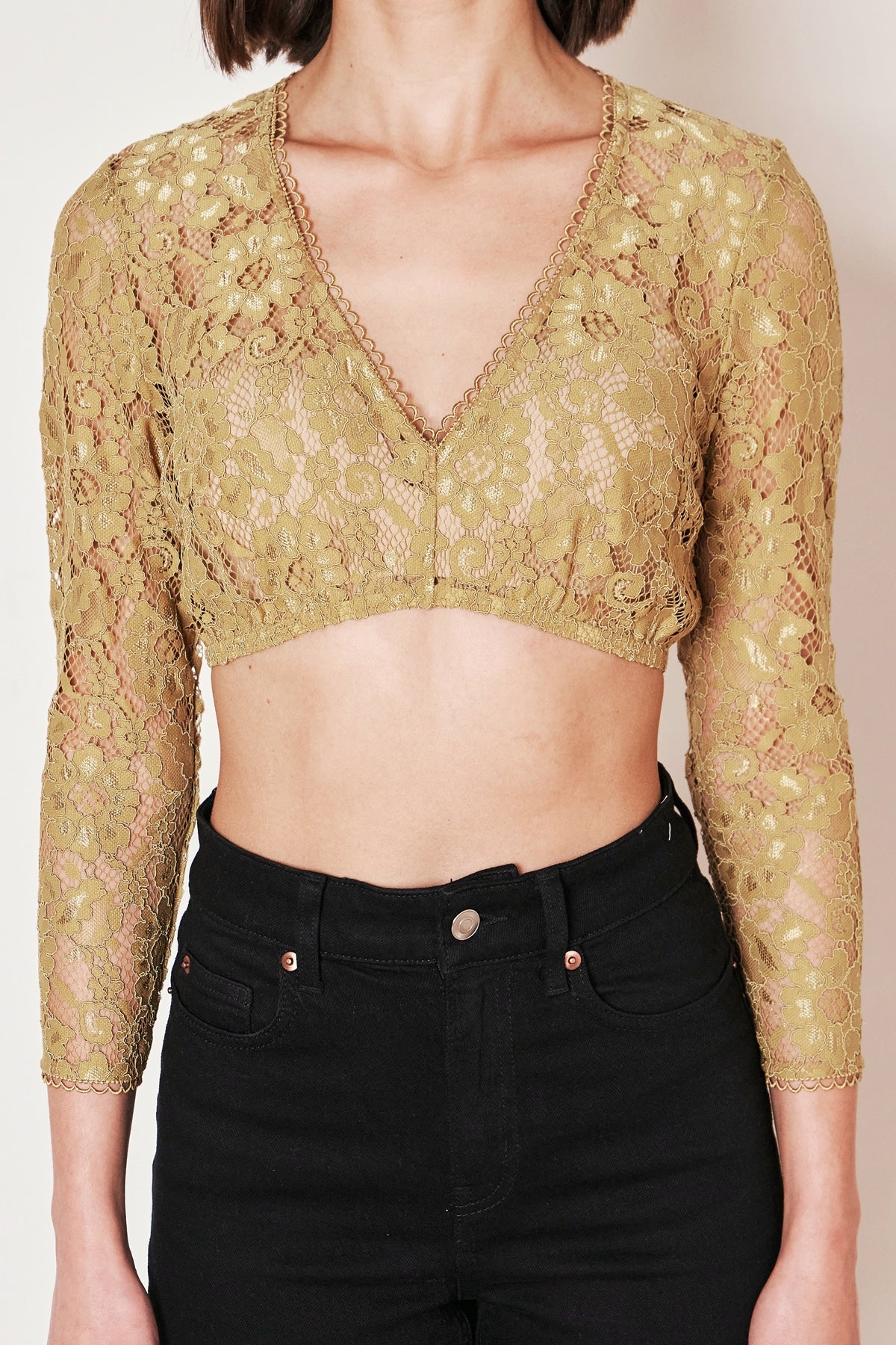Kruger Adelaida dirndl blouse in yellow, detail