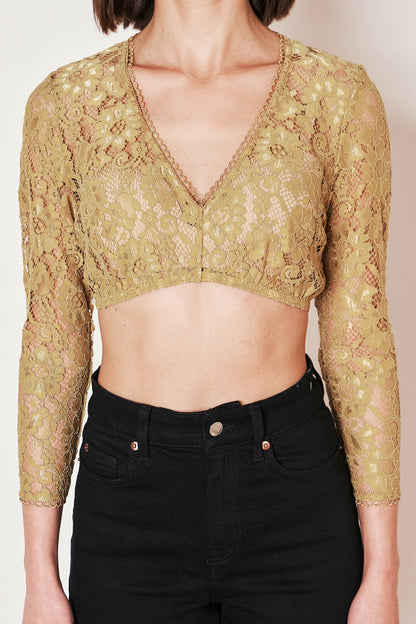 Kruger Adelaida dirndl blouse in yellow, detail