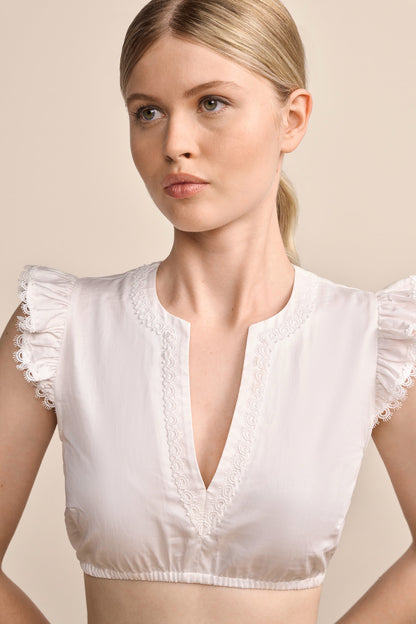 Kruger Zua dirndl blouse in ecru, detail