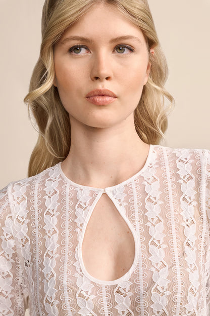 Krüger 'Coline' Lace Dirndl Blouse — Ecru