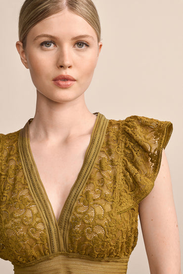 Kruger Saralena dirndl blouse in yellow, detail