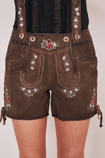 Kruger Ladies Lederhosen Short "Jorina" brown