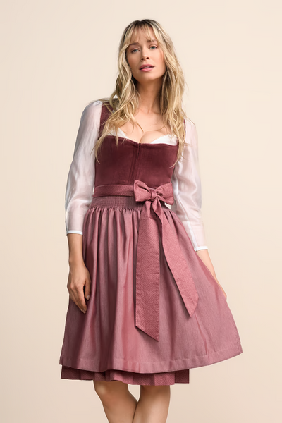 Kruger Midi Dirndl 2pcs. 60cm "Veralyn" red