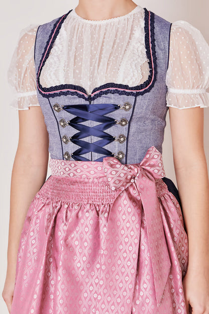 Kruger Skylar Midi Dirndl, Blue — 60cm 2pc Set