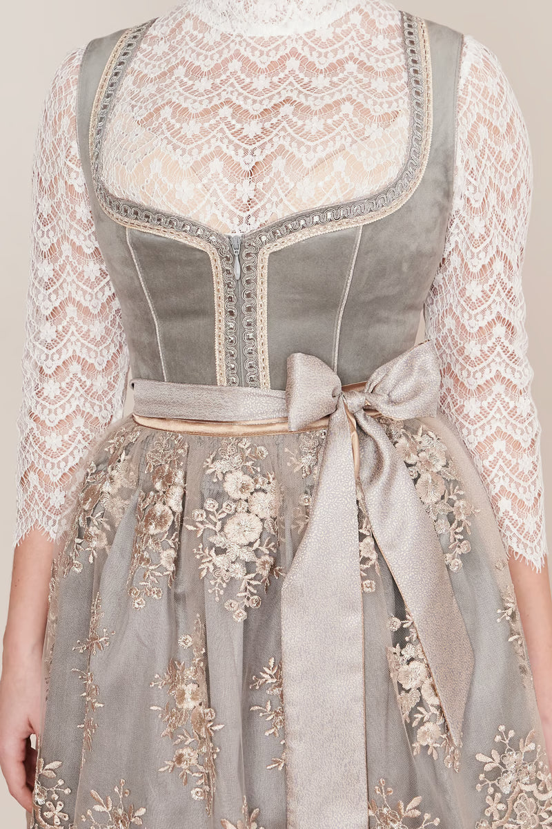 Kruger Aurea Midi Dirndl, Grey — 60cm 2pc Set