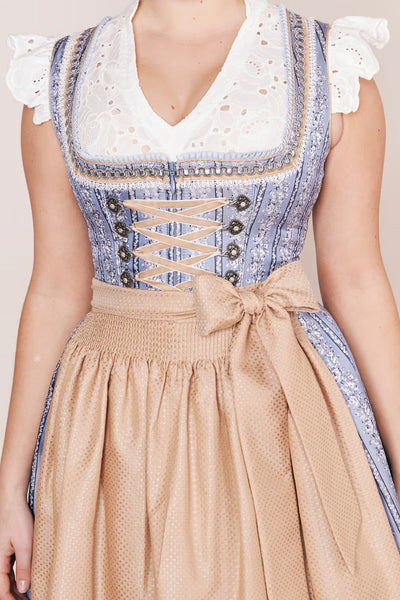 Kruger Midi Dirndl 2pcs. 60cm "Eike" blue