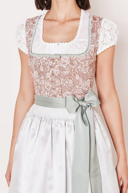 Kruger Midi Dirndl 2pcs. 60cm "Nami" brown (size 34,40,42)