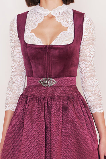 Kruger Long Dirndl 2pcs. 70cm "Alisha" berry