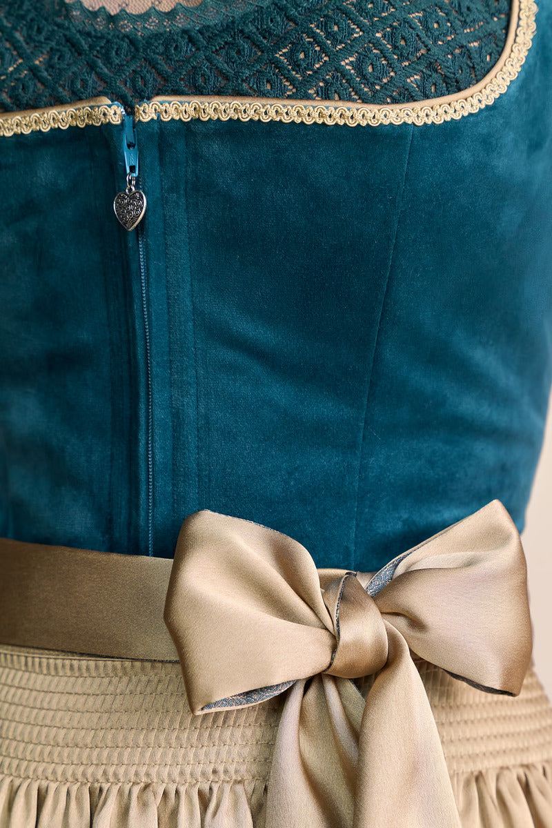 Kruger Dena Midi Dirndl, Turquoise — 60cm 2pc Set