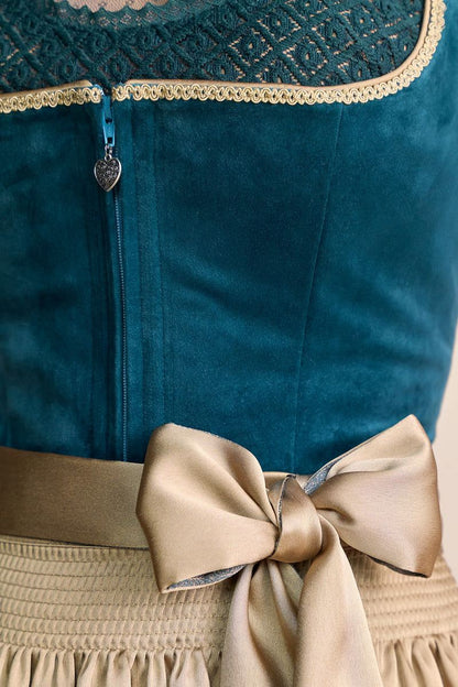 Kruger Dena Midi Dirndl, Turquoise — 60cm 2pc Set
