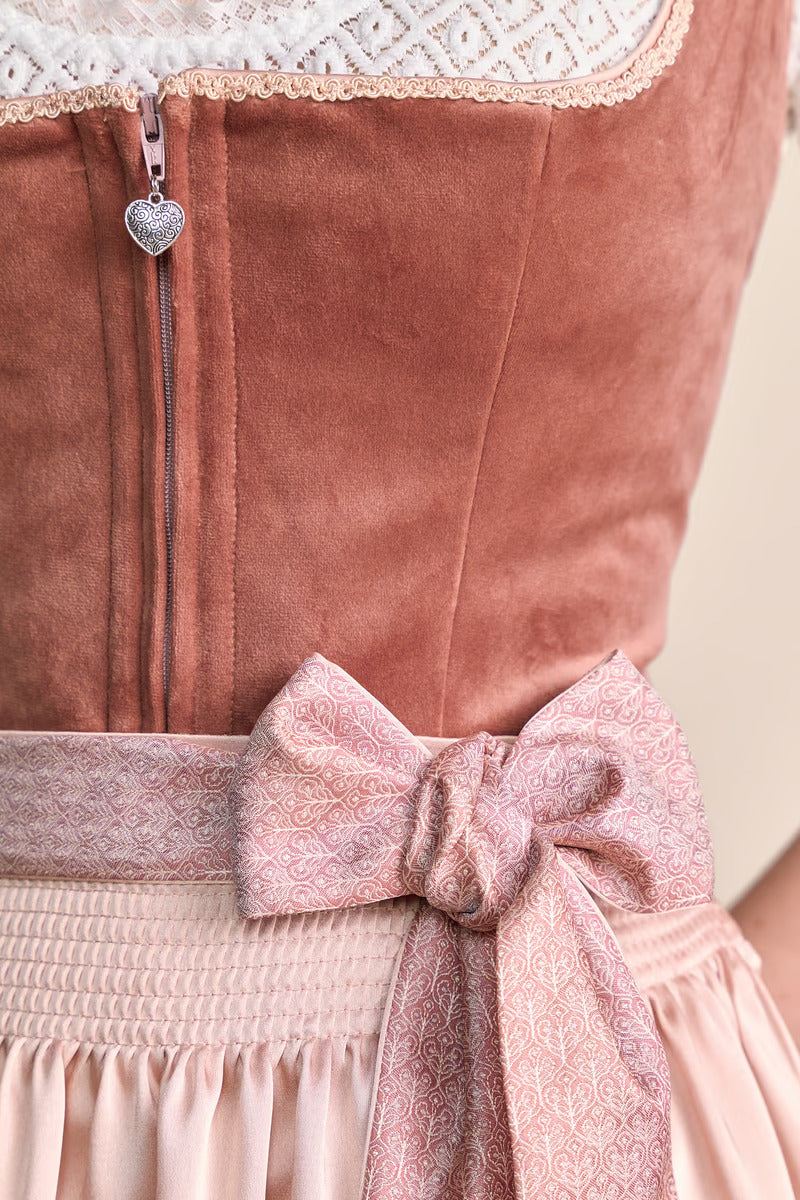 Kruger Midi Dirndl 2pcs. 60cm "Dena" red