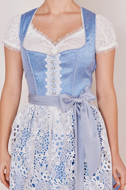 Kruger Midi Dirndl 2pcs. 50cm "Shania" blue (size 30)
