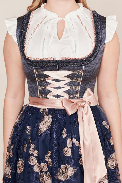 Kruger Tracy Midi Dirndl, Blue — 60cm 2pc Set