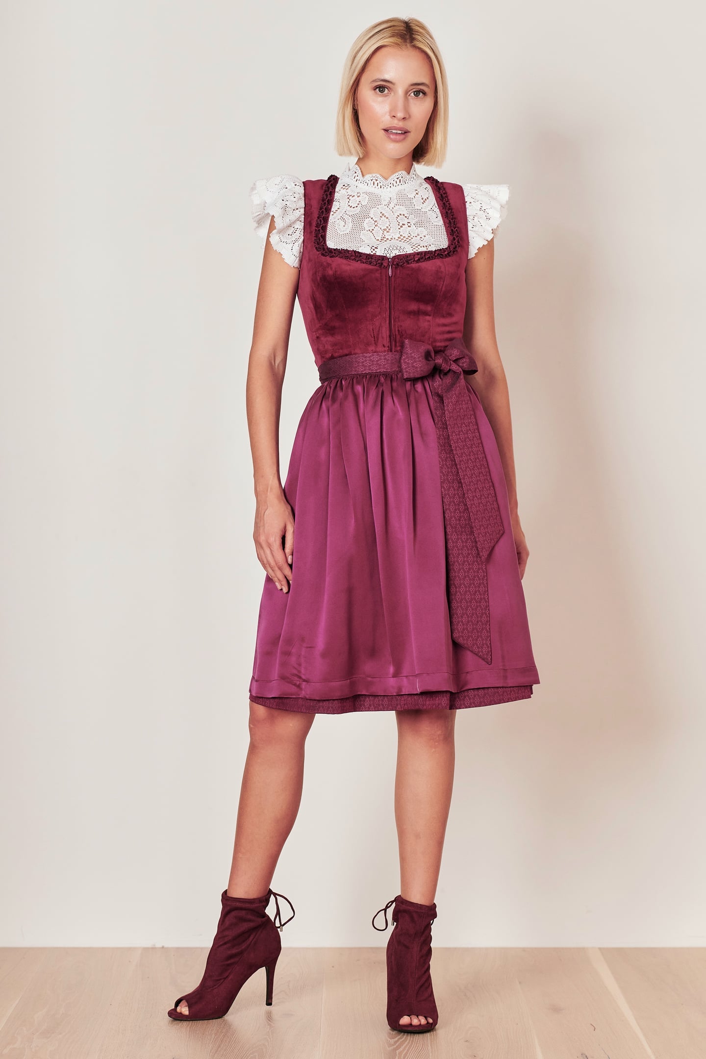 Julia Trentini Mathilda Midi Dirndl, Berry — 60cm