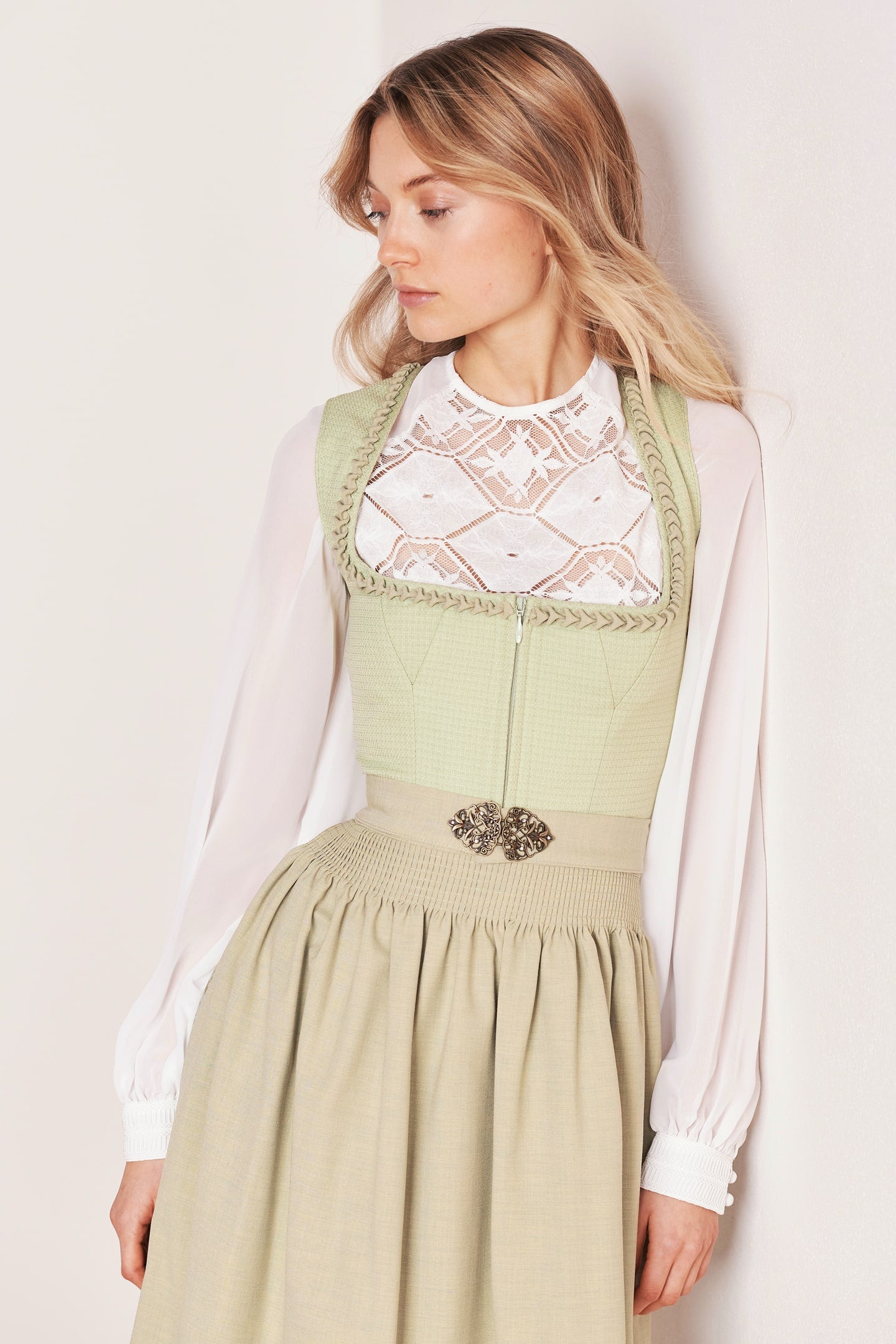 Julia Trentini Lotte Midi Dirndl, Green — 60cm