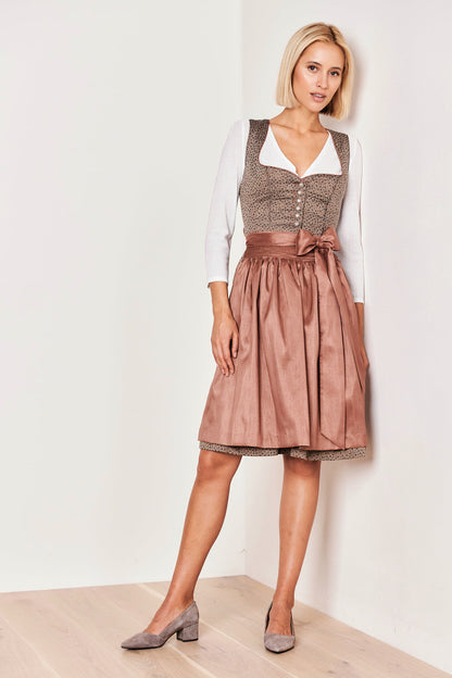 Julia Trentini Annette Midi Dirndl, Brown — 60cm