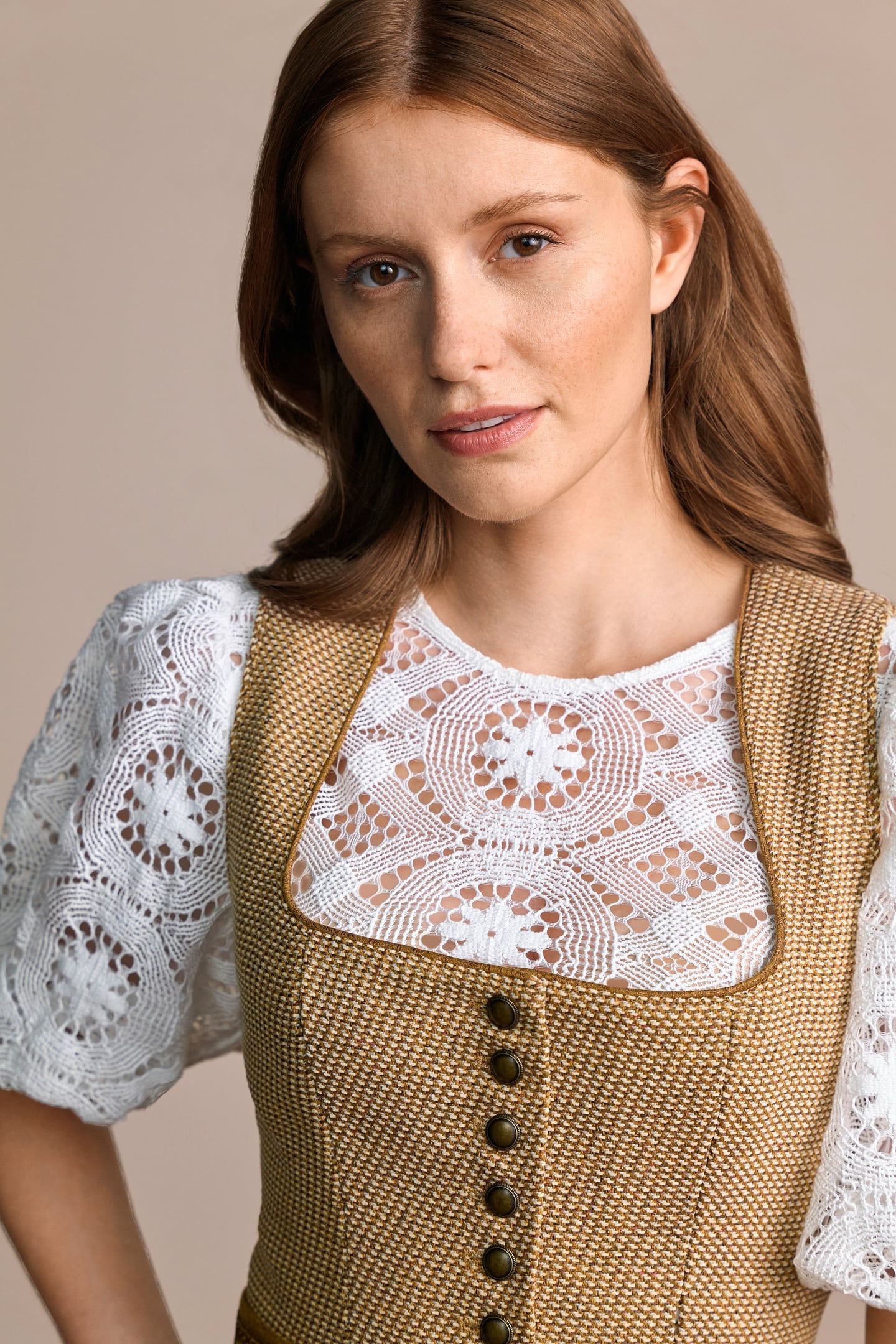 Julia Trentini Janine Midi Dirndl, Yellow — 60cm