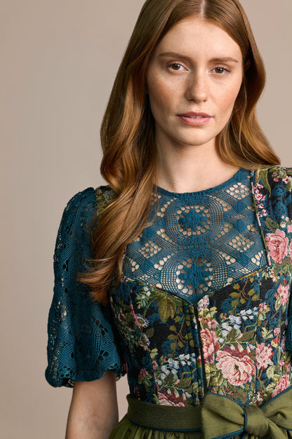 Julia Trentini Franzi Dirndl, Turquoise — 70cm Long