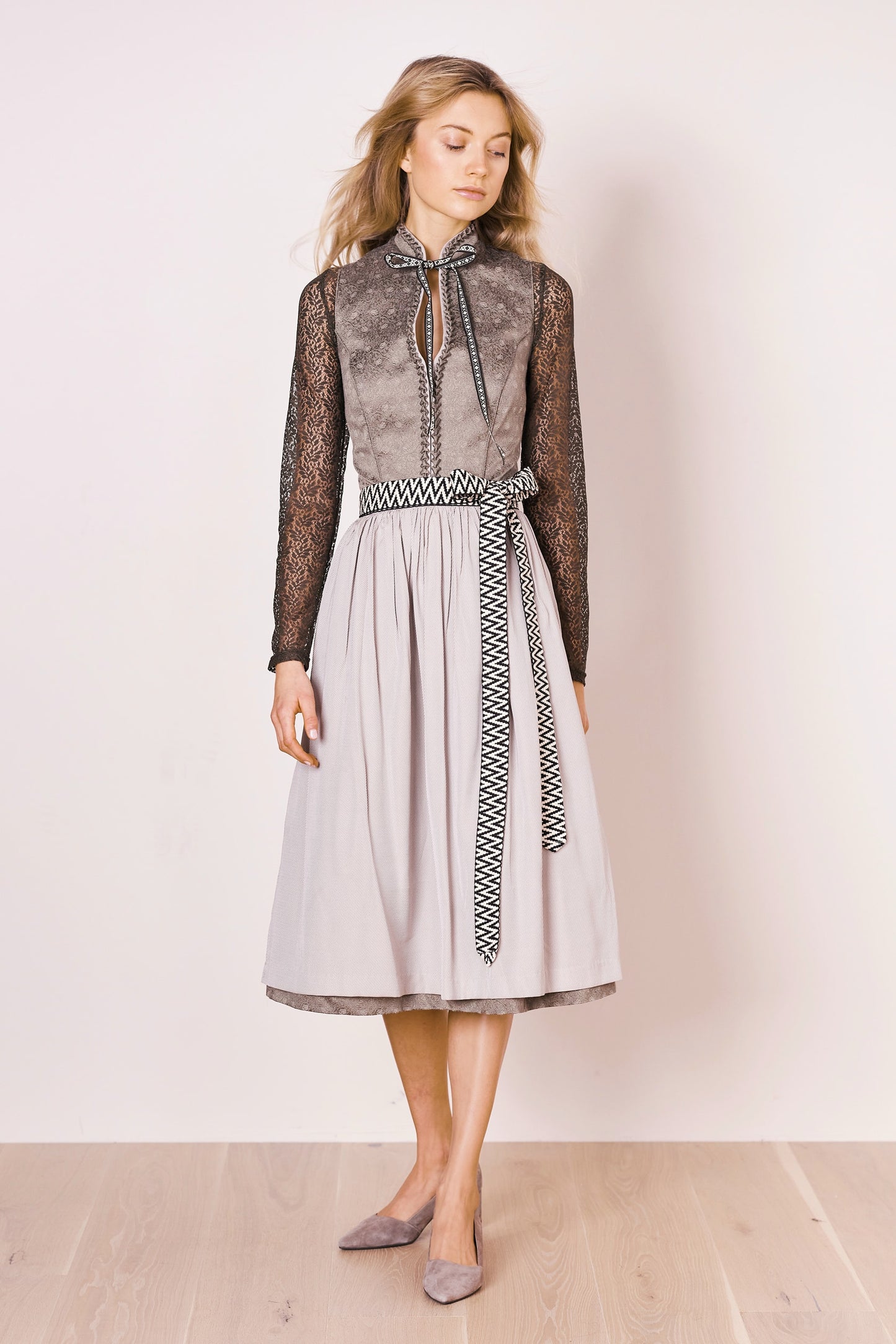 Julia Trentini Erna Dirndl, Grey — 70cm Long