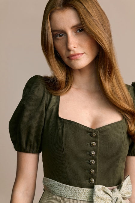 Julia Trentini Evelina Dirndl, Olive — 70cm Long