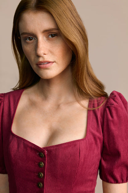 Julia Trentini Evelina Dirndl, Red — 70cm Long
