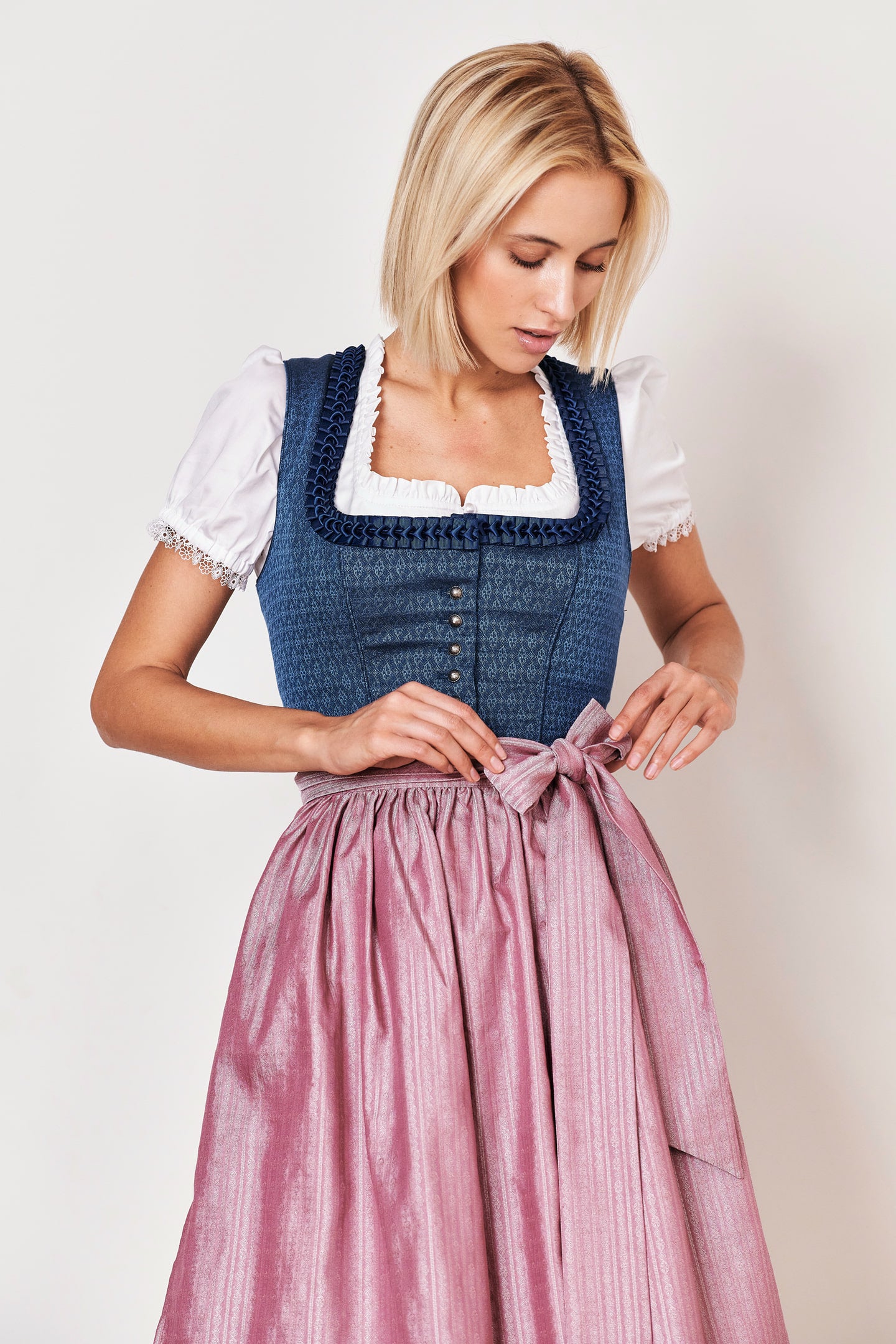 Julia Trentini Alma Midi Dirndl, Blue — 60cm