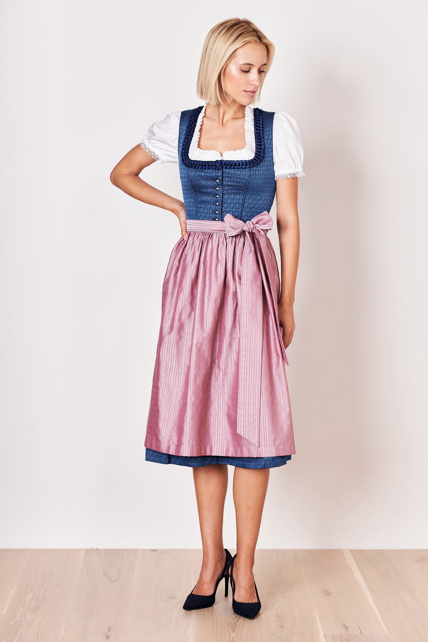 Julia Trentini Alma Dirndl, Blue — 70cm Long